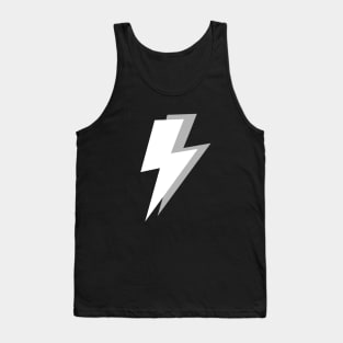 White and Grey Lightning on a Black Background Tank Top